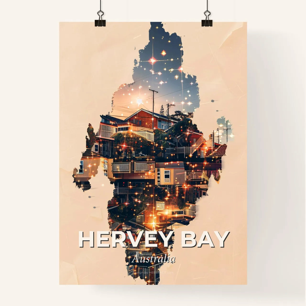 Hervey Bay Skyline Architecture Composite Poster