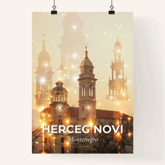 Herceg Novi Skyline Double Exposure Art Poster Poster