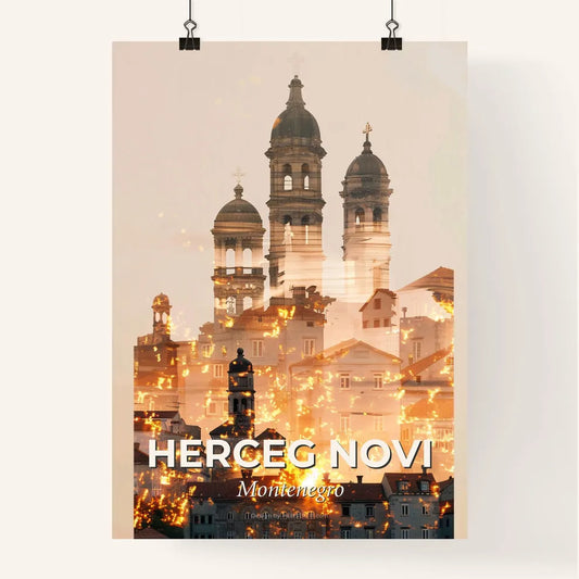 Herceg Novi skyline double exposure art poster Poster