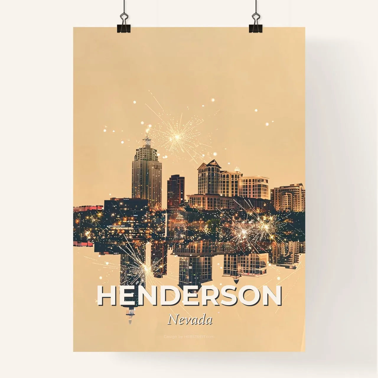 Henderson Skyline Art: Local Icons Shimmer Poster