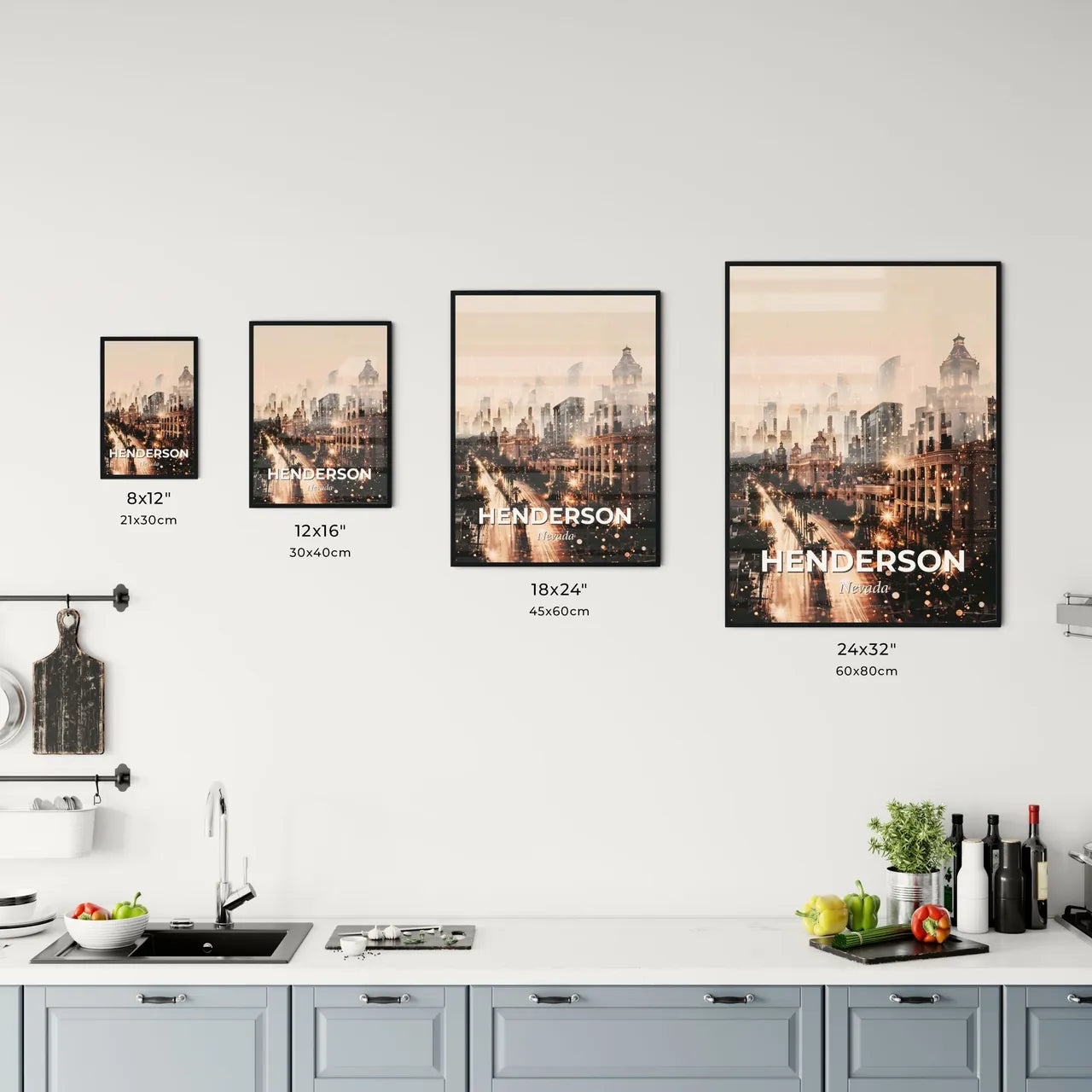 Henderson Skyline Composite Art, Beige, Bright Office Art