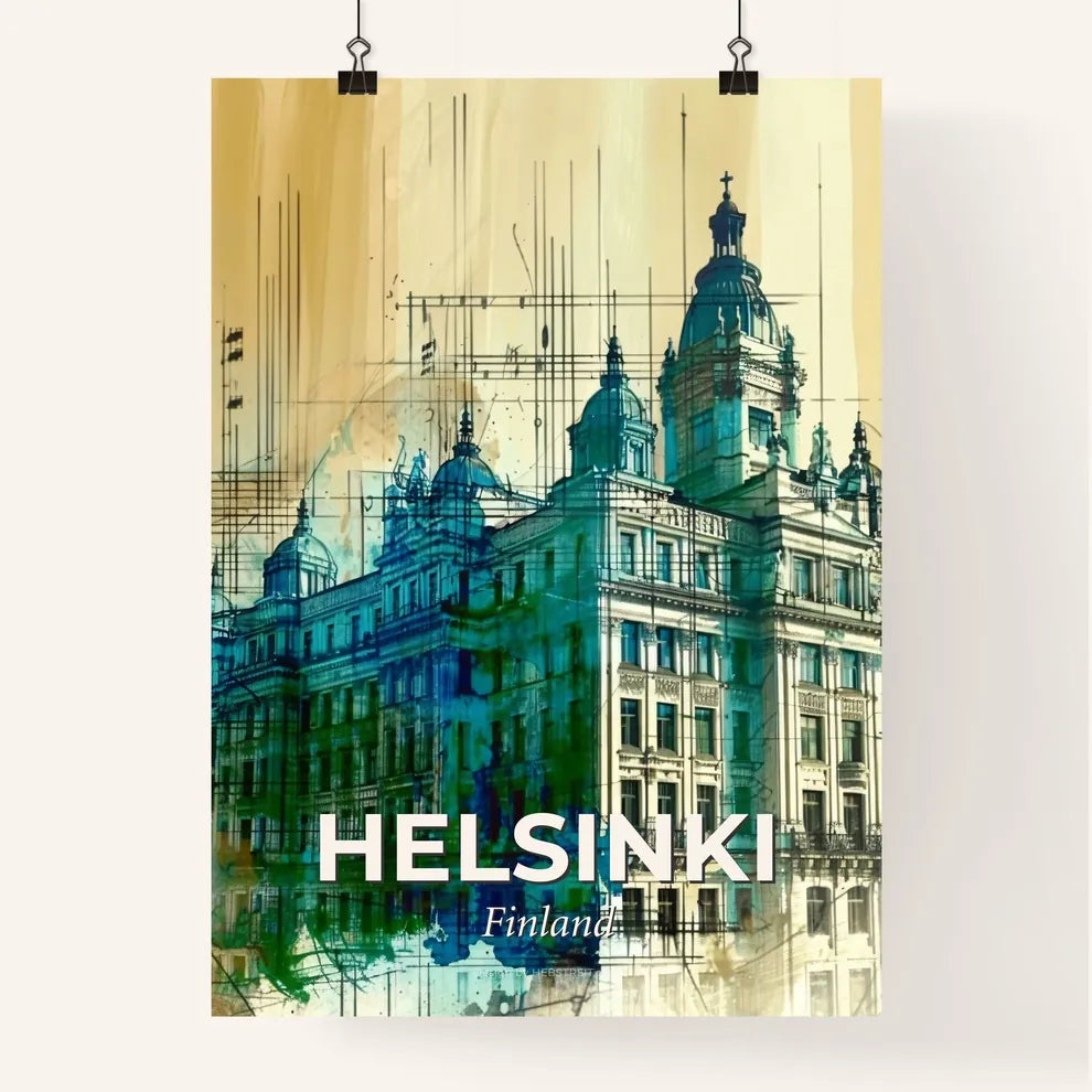 Helsinki Skyline Composite Art Poster Poster