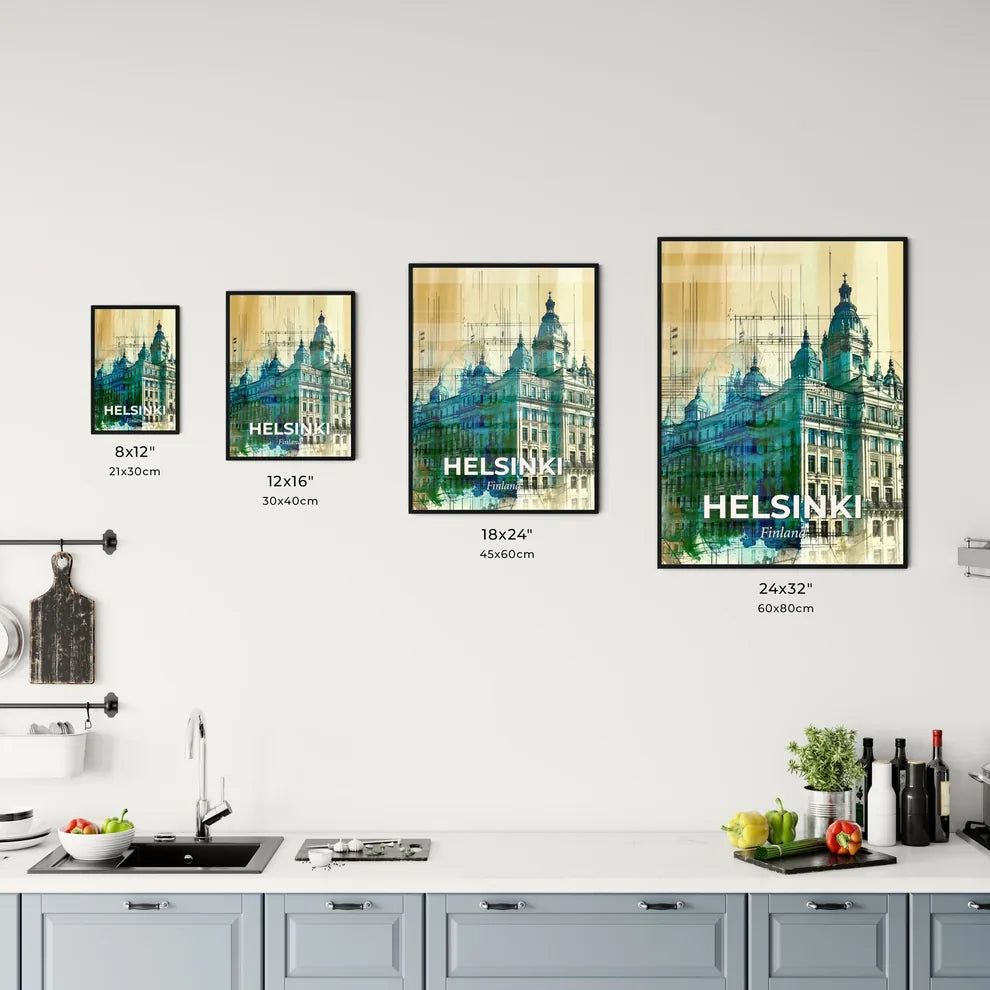 Helsinki Skyline Composite Art Poster Office Art