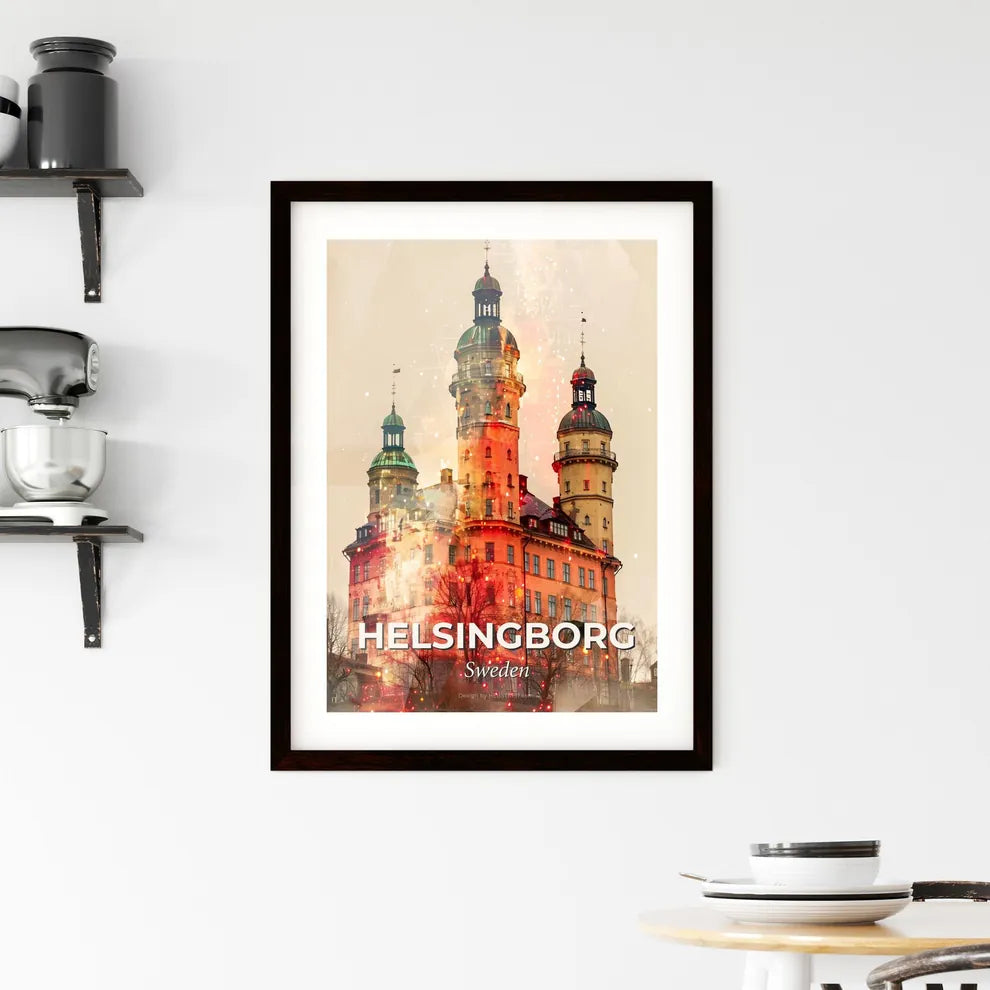 Helsingborg City Skyline Double Exposure Art Print Framed Print