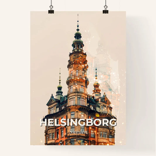 Helsingborg City Skyline Double Exposure Composite Poster