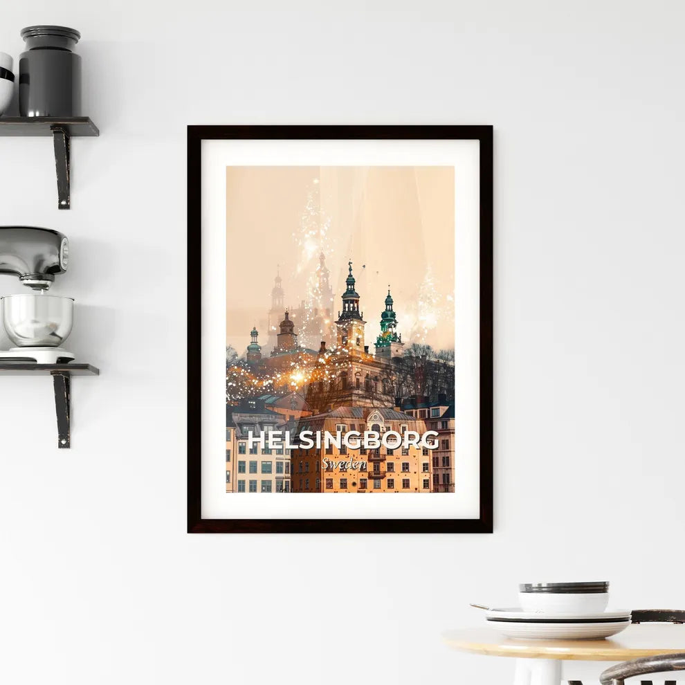 Helsingborg: Artful Cityscape Canvas Framed Print