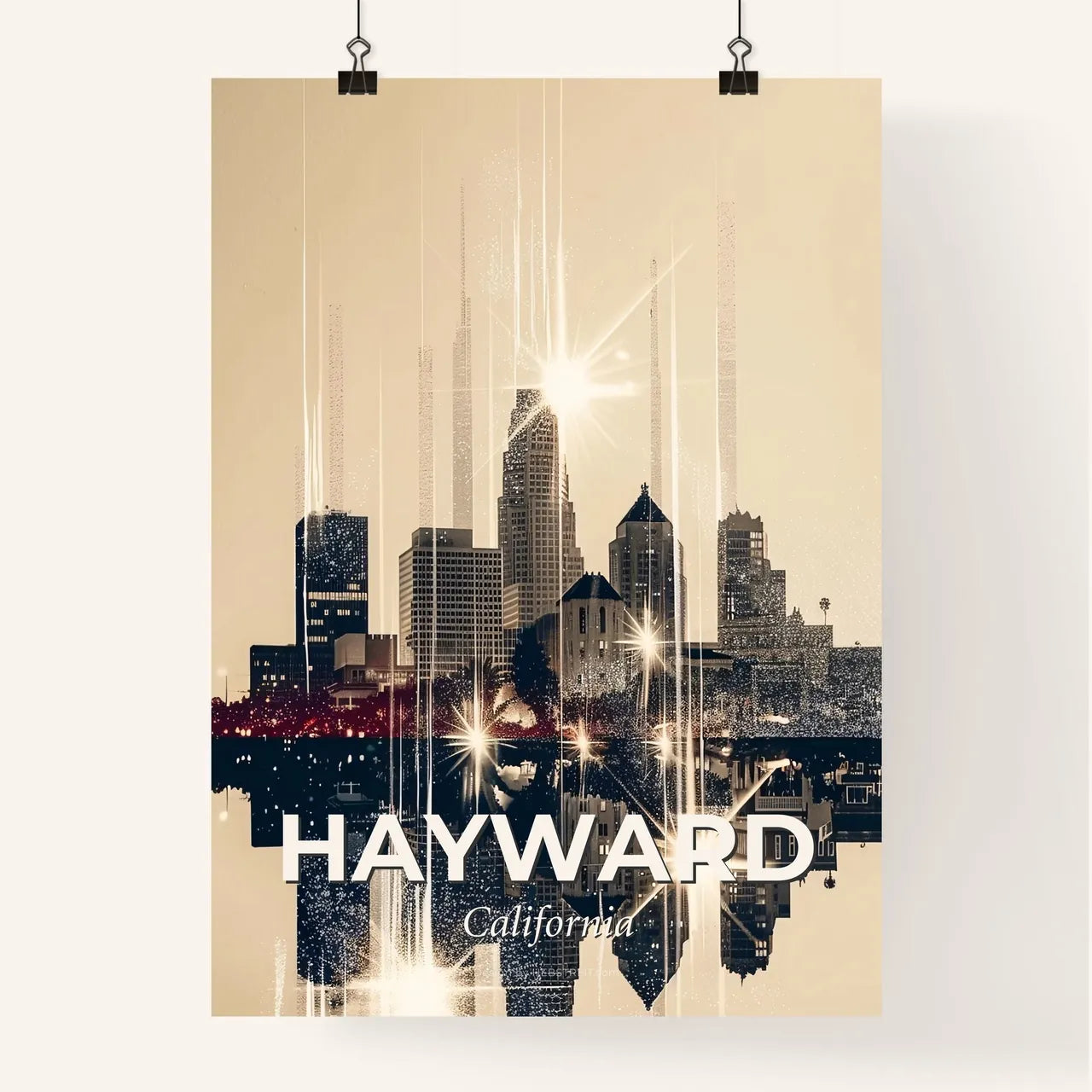 Hayward Skyline Magic: Iconic Cityscape on Paper Poster