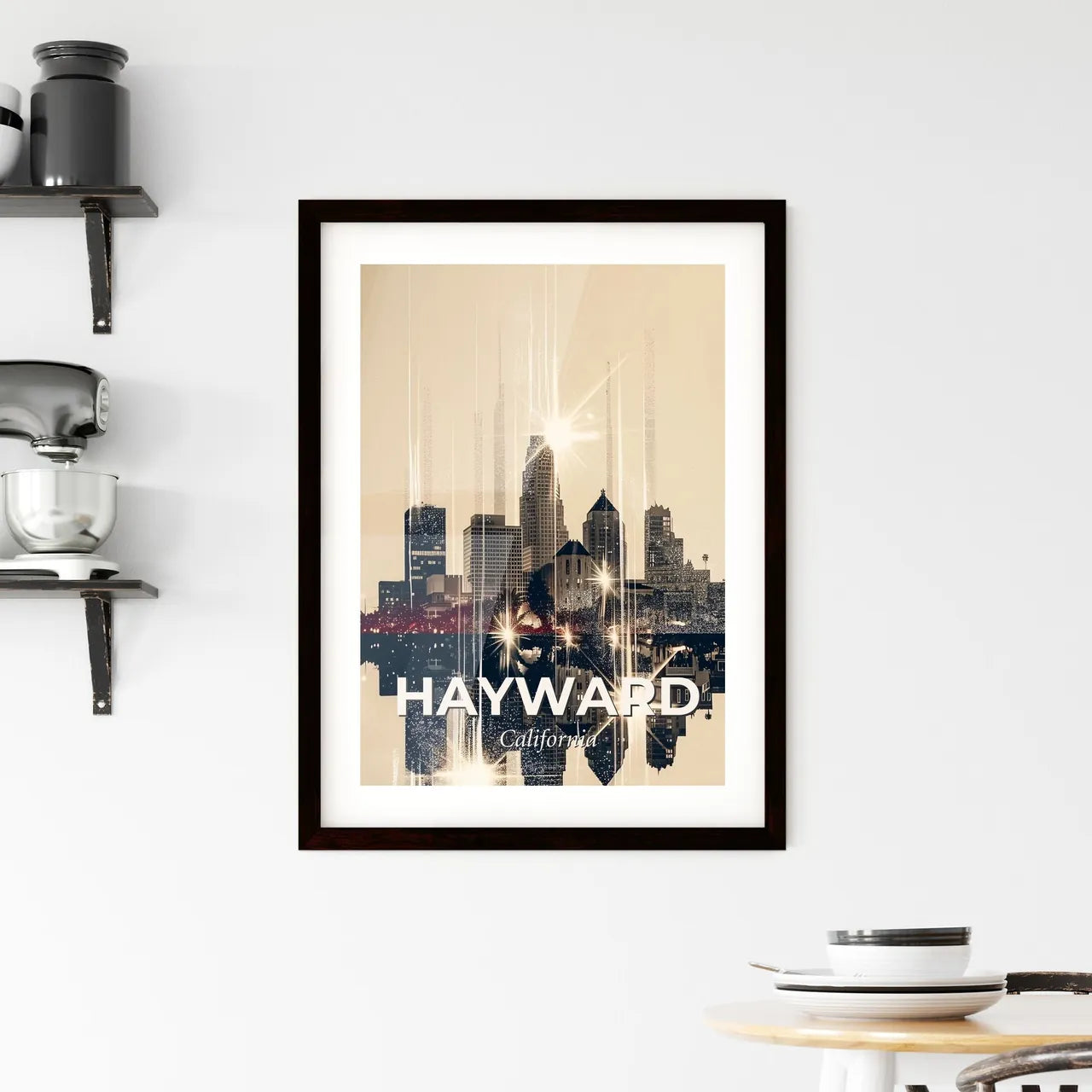 Hayward Skyline Magic: Iconic Cityscape on Paper Framed Print