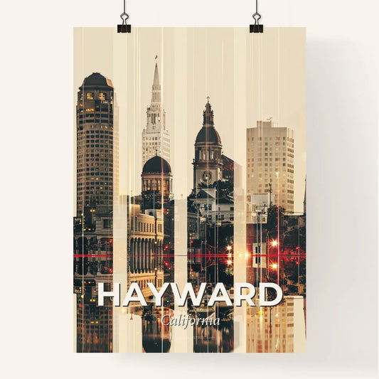 Hayward City Skyline Artwork Poster