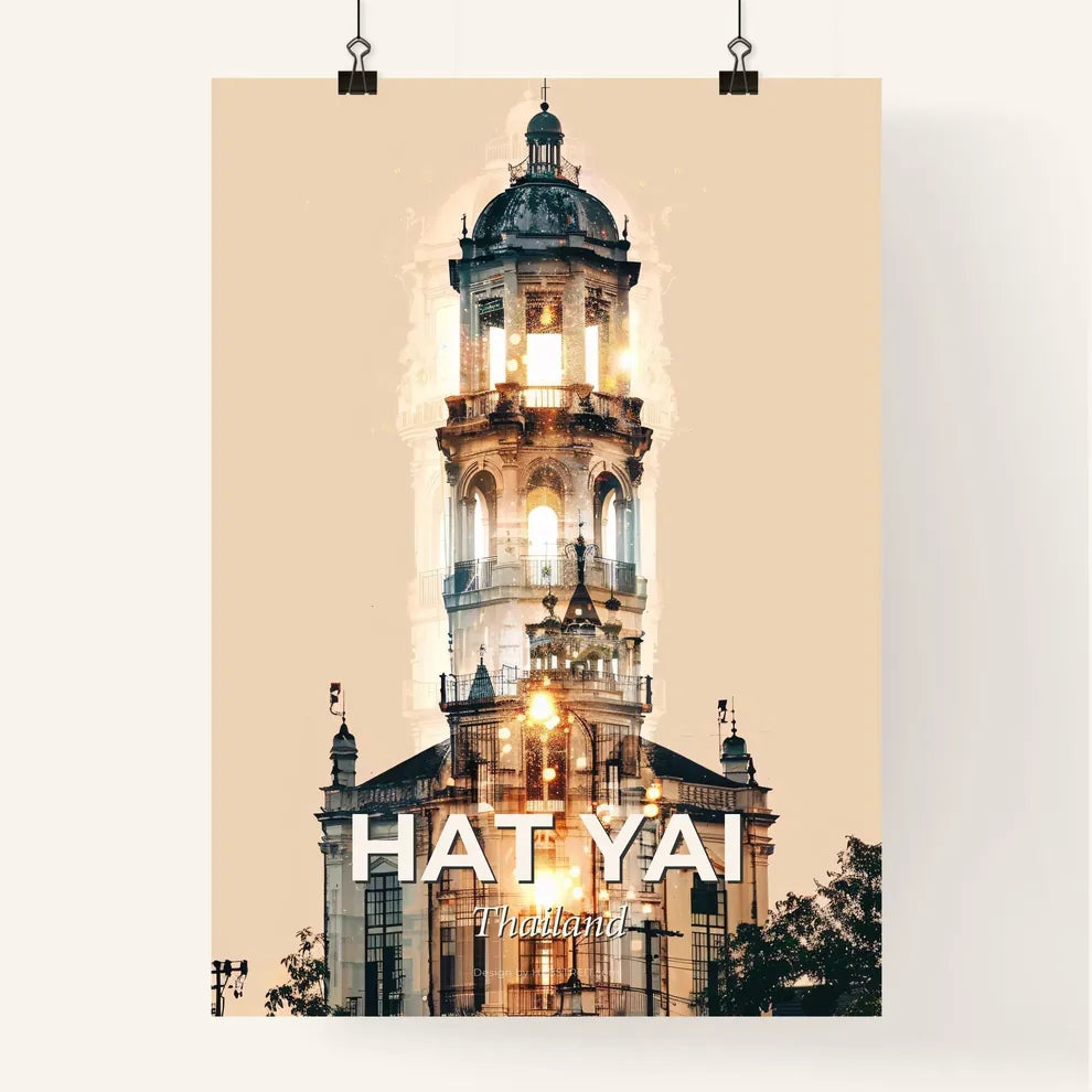 Hat Yai Skyline Double Exposure Poster Poster
