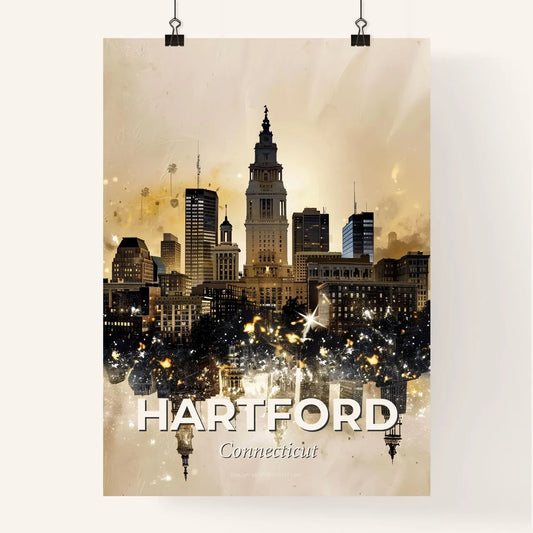 Hartfords Vibrant Skyline Art Canvas Print Poster