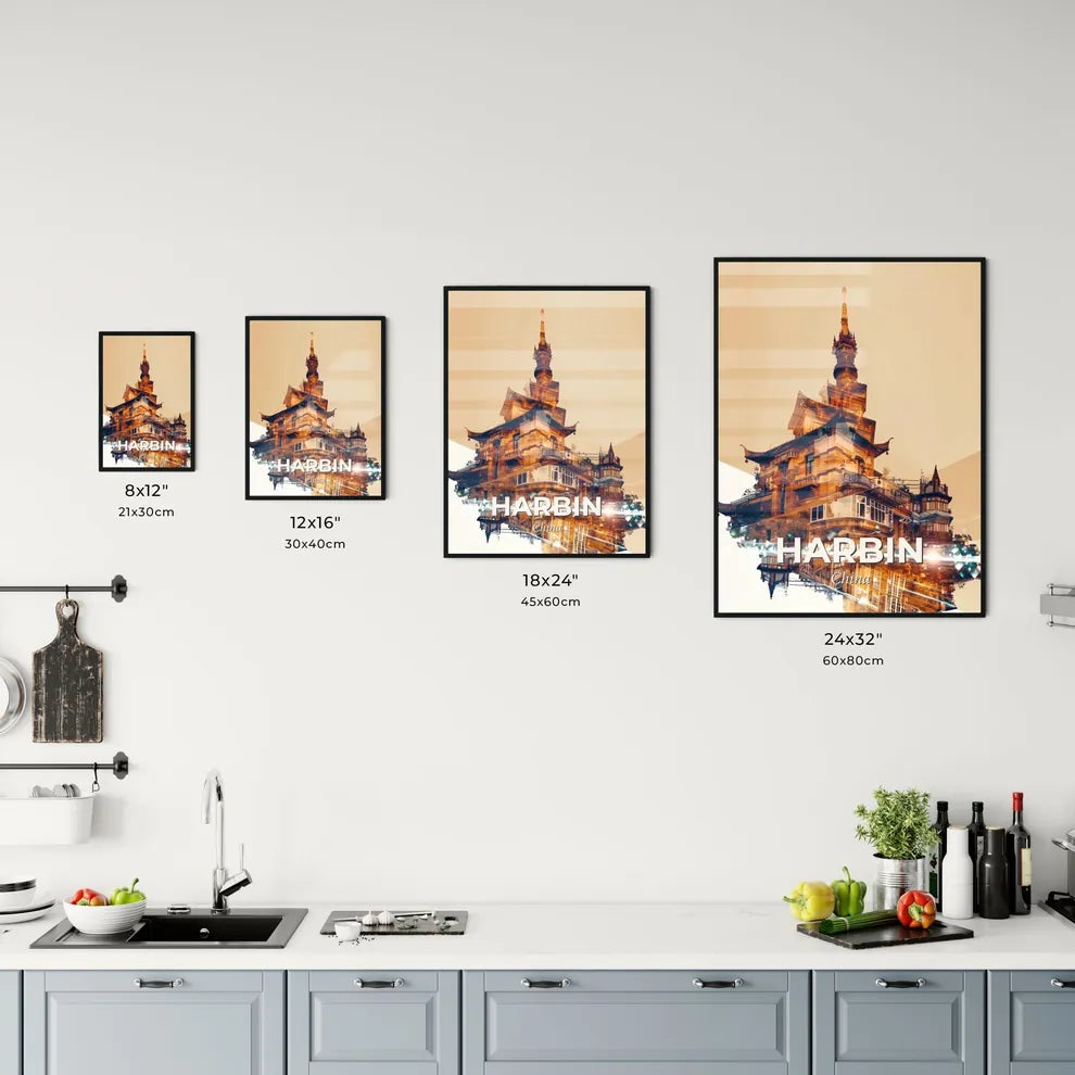 Harbin Skyline Architectural Composite Office Art