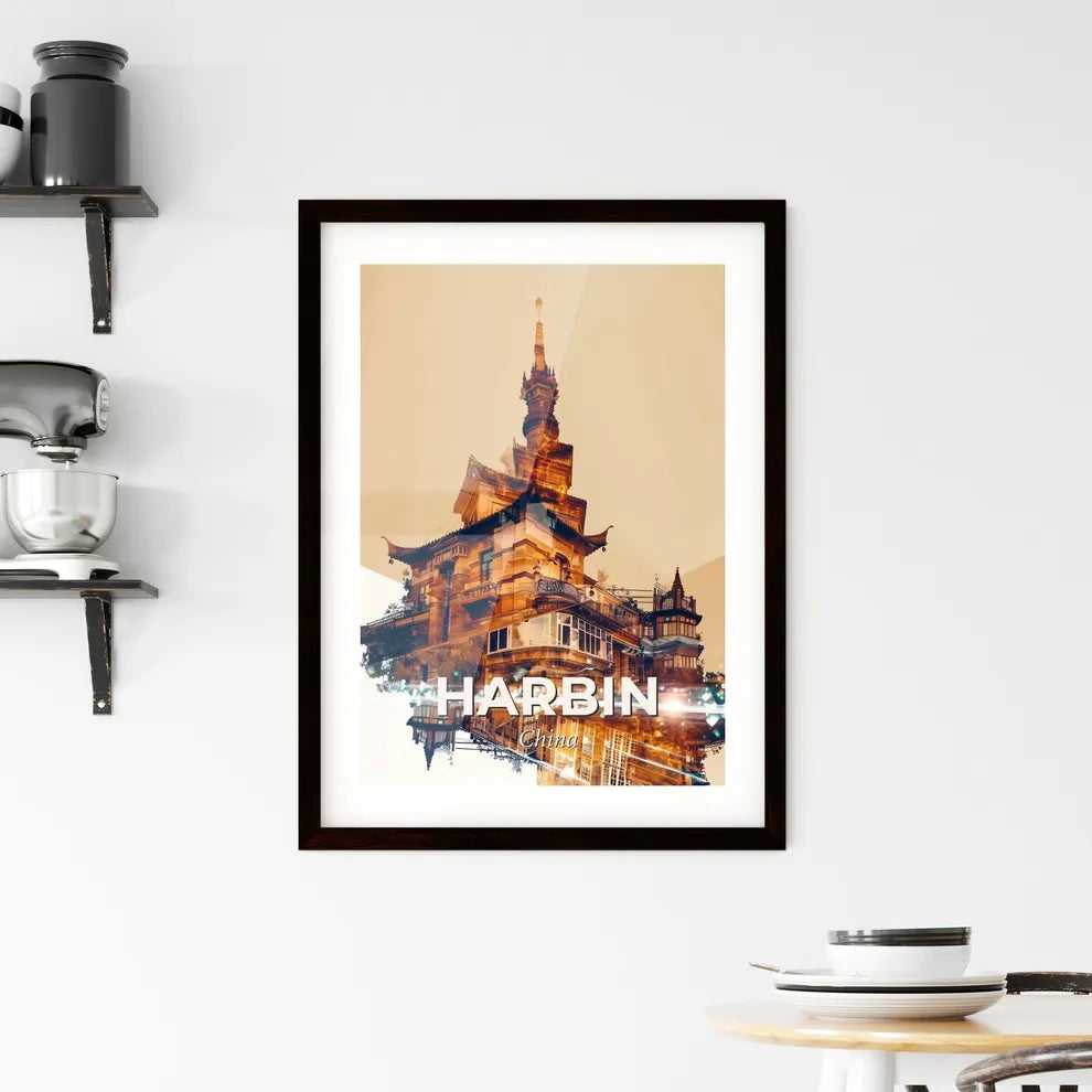 Harbin Skyline Architectural Composite Framed Print