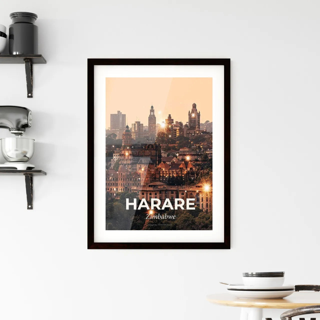 Harare Skyline Architectural Icon Collage Framed Print
