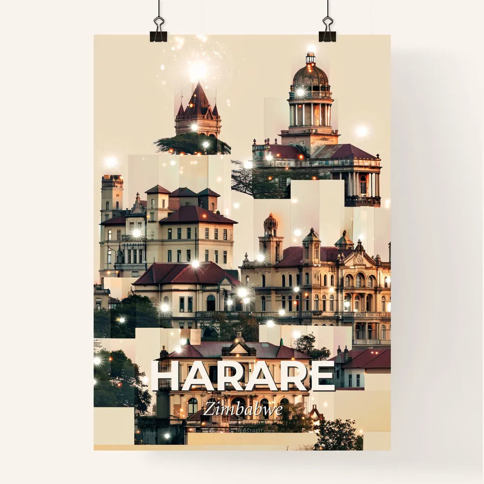 Harare Skyline Composite Art Poster Poster