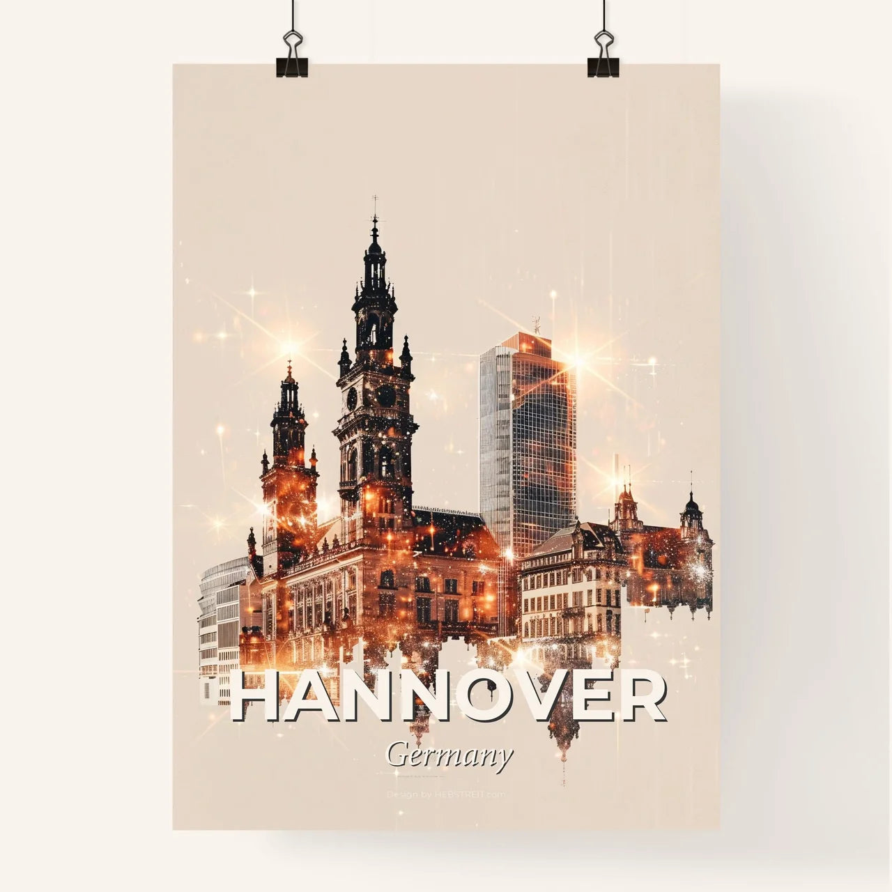 Hannover City Skylines Sparkle Composite Poster Poster