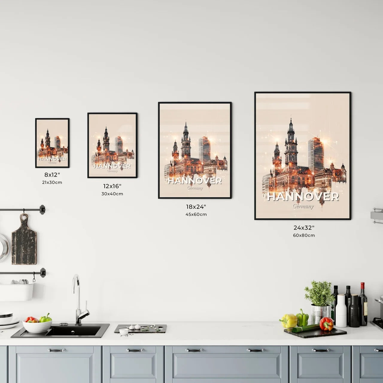 Hannover City Skylines Sparkle Composite Poster Office Art