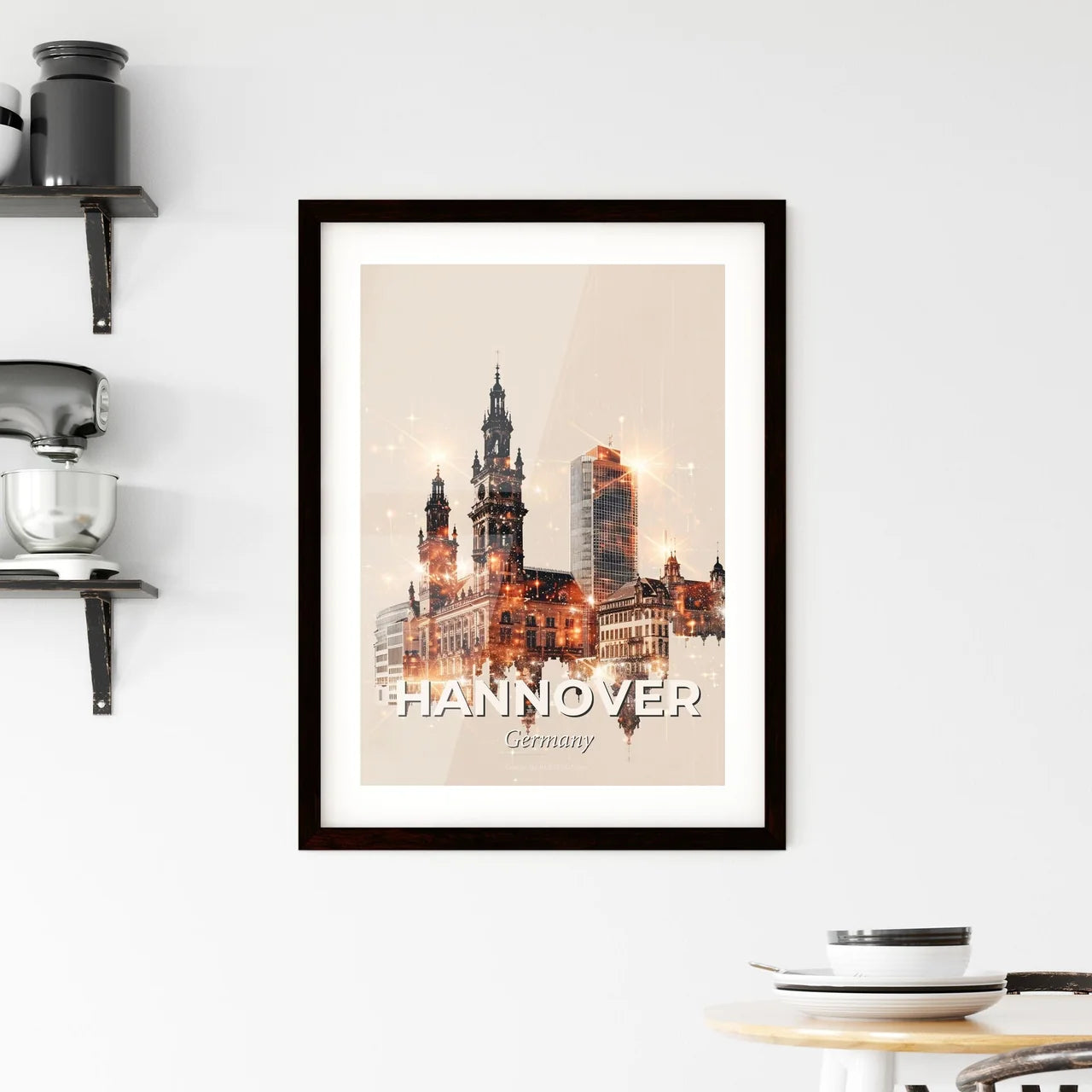 Hannover City Skylines Sparkle Composite Poster Framed Print