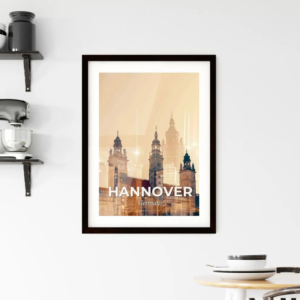 Hannover City Skyline Double Exposure Print Framed Print