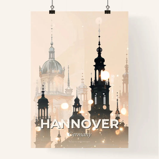 Hannover City Skyline Double Exposure Composite Art Poster