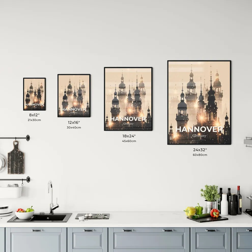 Hannover Skyline Double Exposure Art Bright Paper Office Art