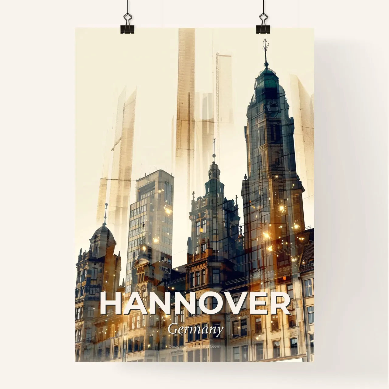 Hannover Cityscape Skyline Poster Art Poster