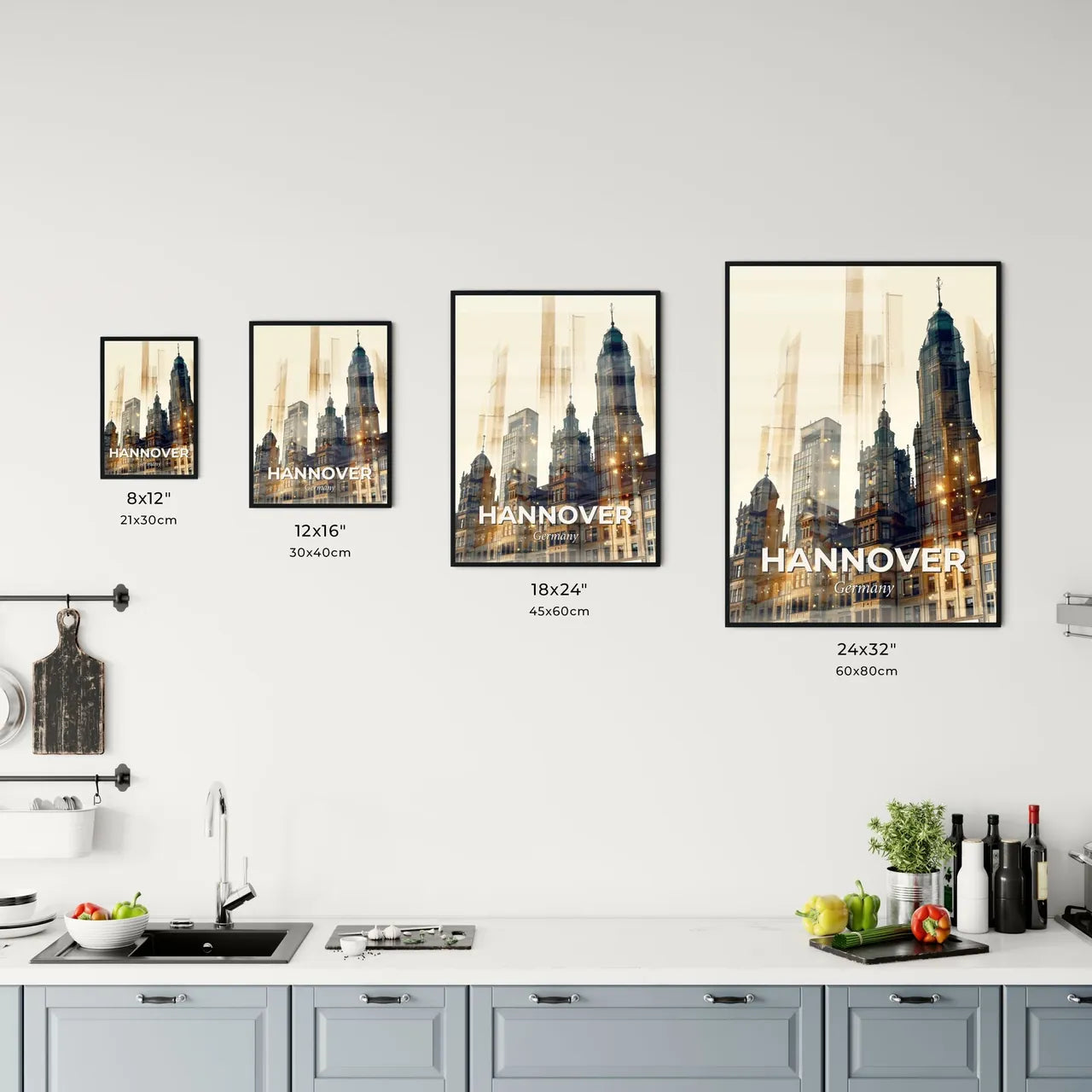 Hannover Cityscape Skyline Poster Art Office Art