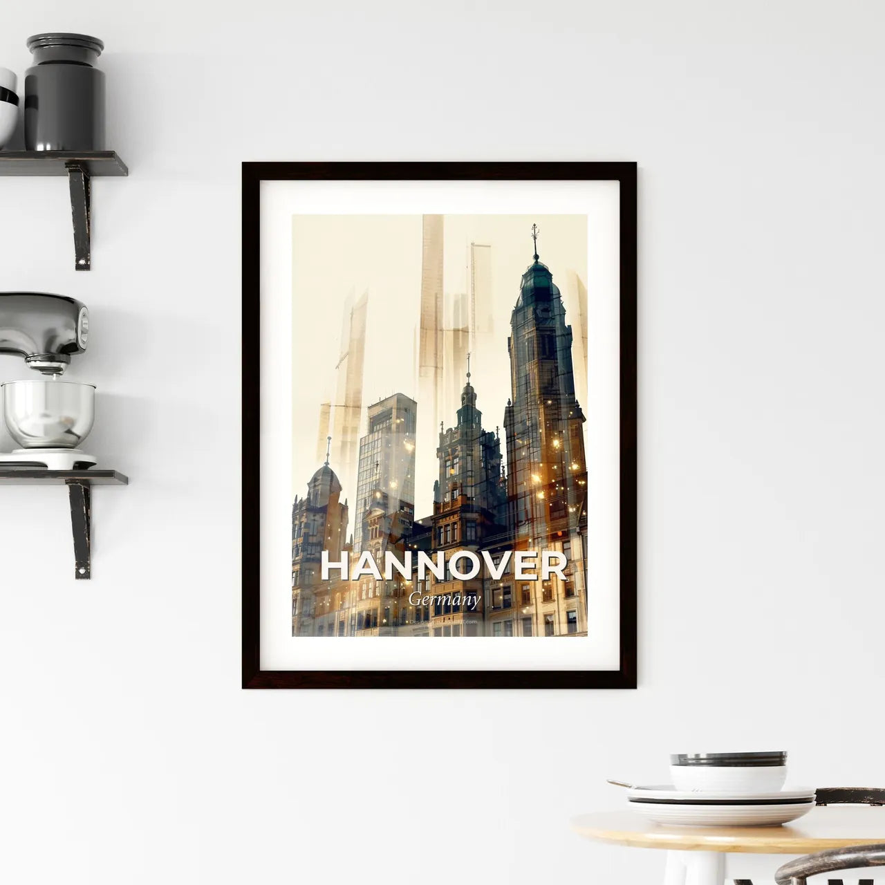 Hannover Cityscape Skyline Poster Art Framed Print
