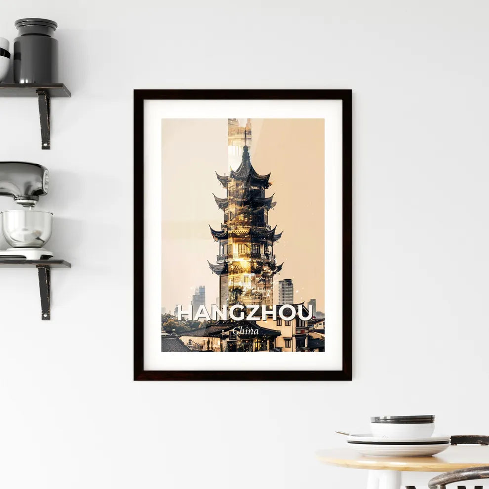 Hangzhou Skyline: East Meets West Impressionism Framed Print