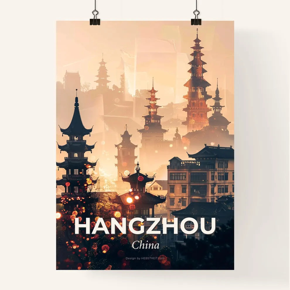 Hangzhou Cityscape Composite Art Poster Poster