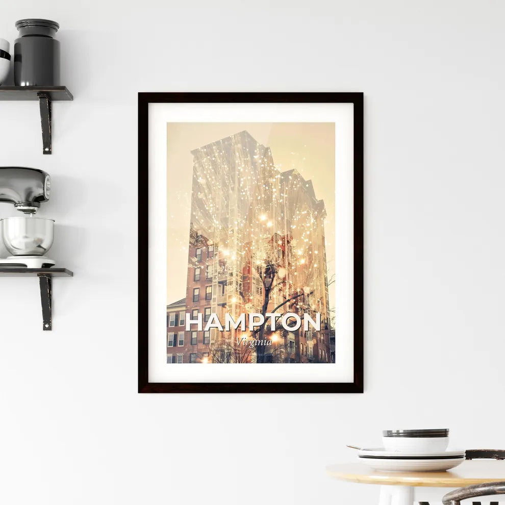 Hampton: Double Exposure Skyline Art Symphony Framed Print