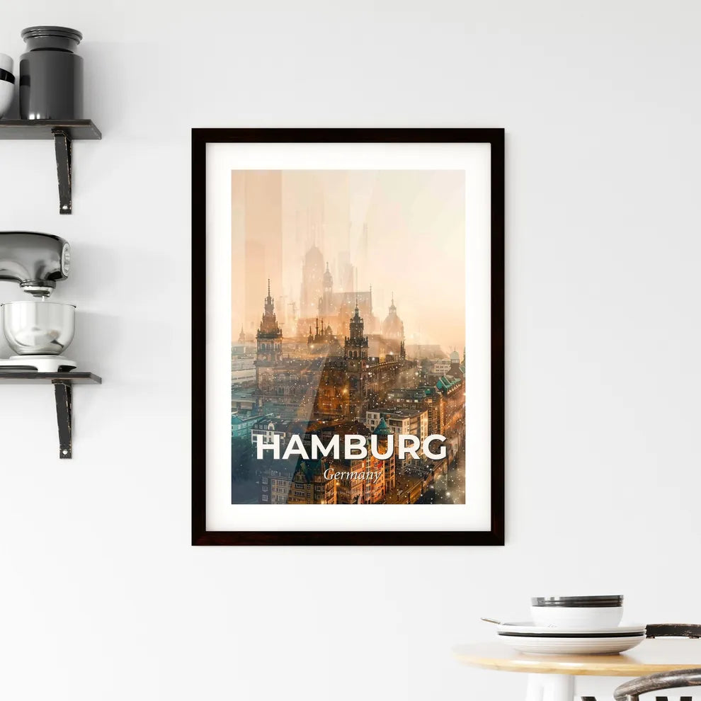 Hamburg Skyline Poster: Dreamy Cityscape Art Framed Print