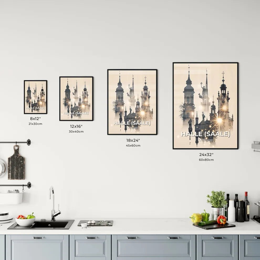 Halle (Saale) Skyline Composite Art Poster Office Art