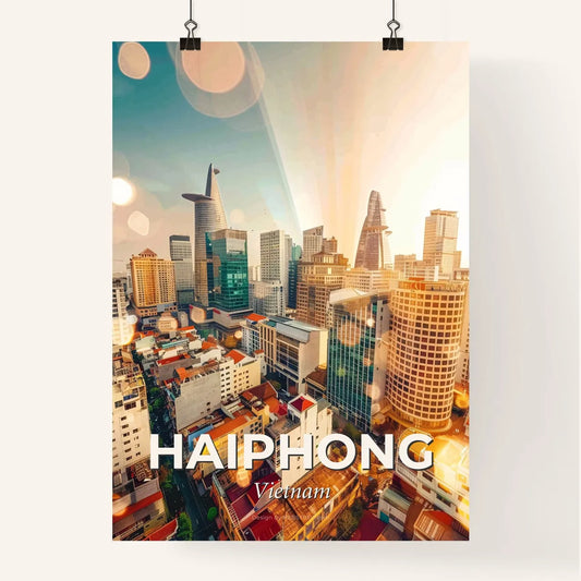 Haiphong Skyline Double Exposure Art Poster Poster