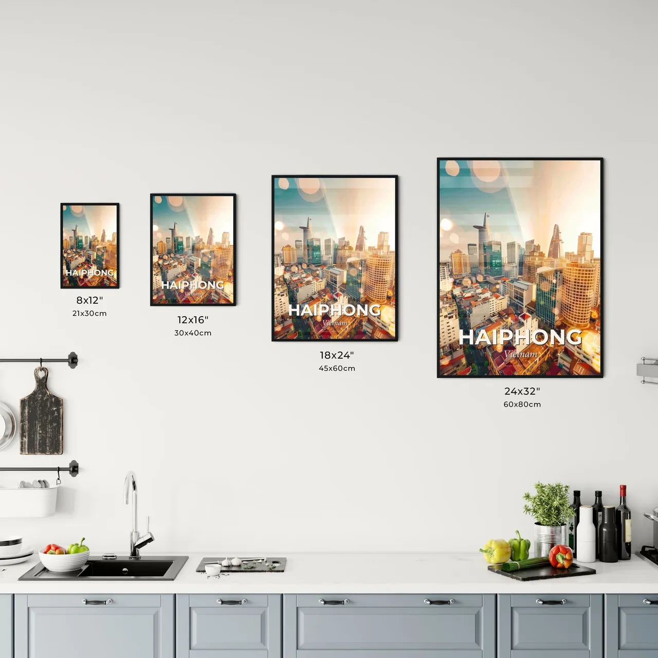 Haiphong Skyline Double Exposure Art Poster Office Art