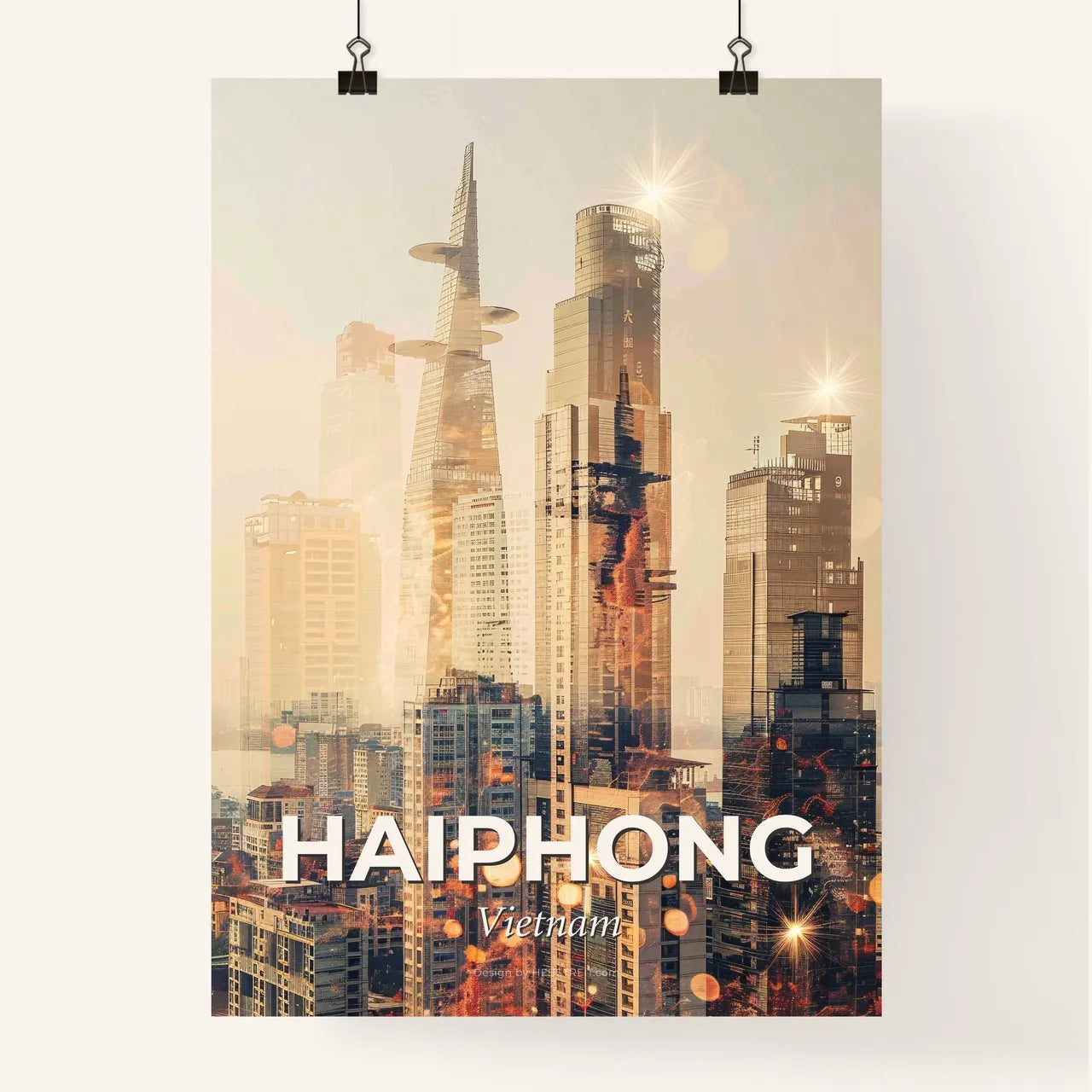 Haiphong City Skyline Landmark Art Print Poster