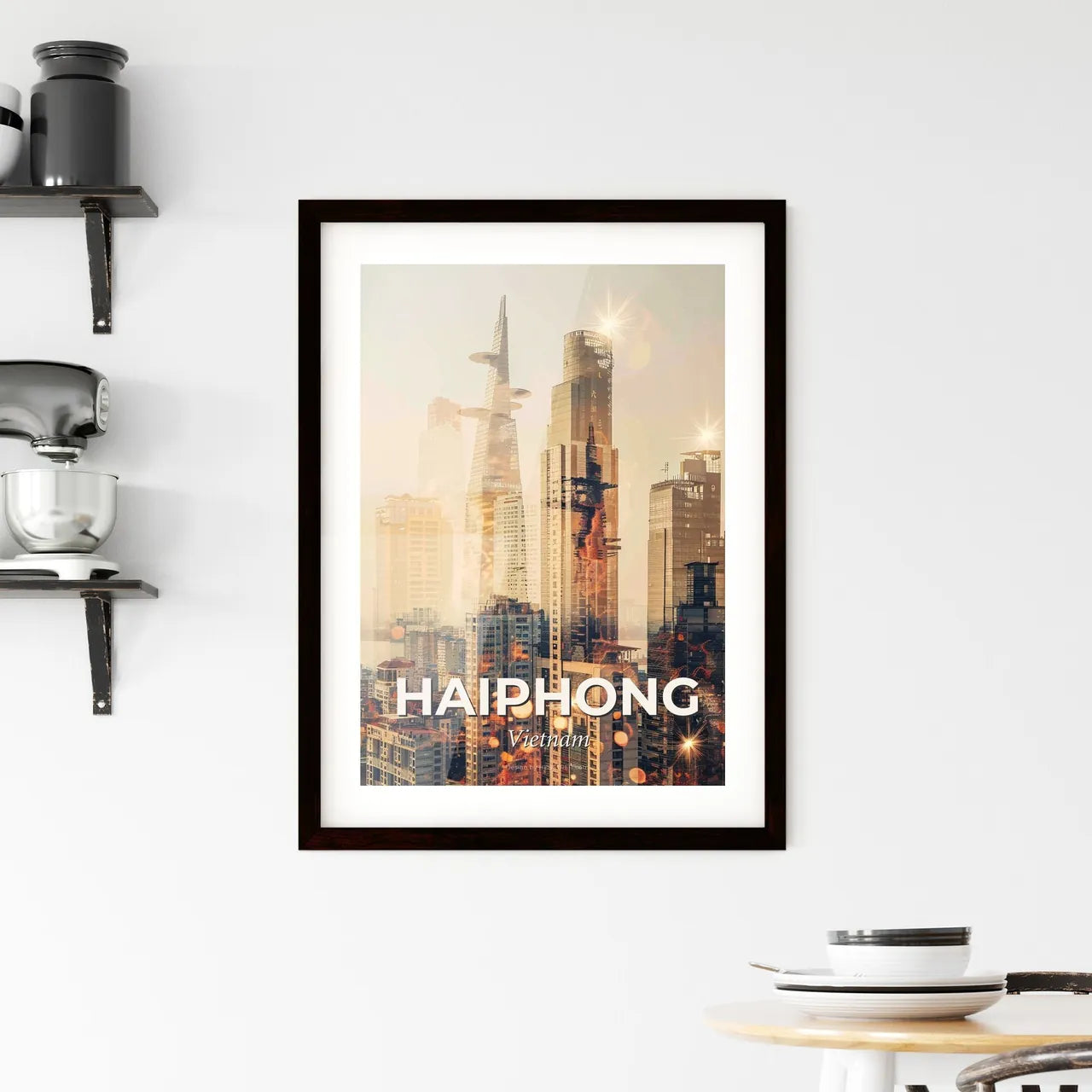 Haiphong City Skyline Landmark Art Print Framed Print