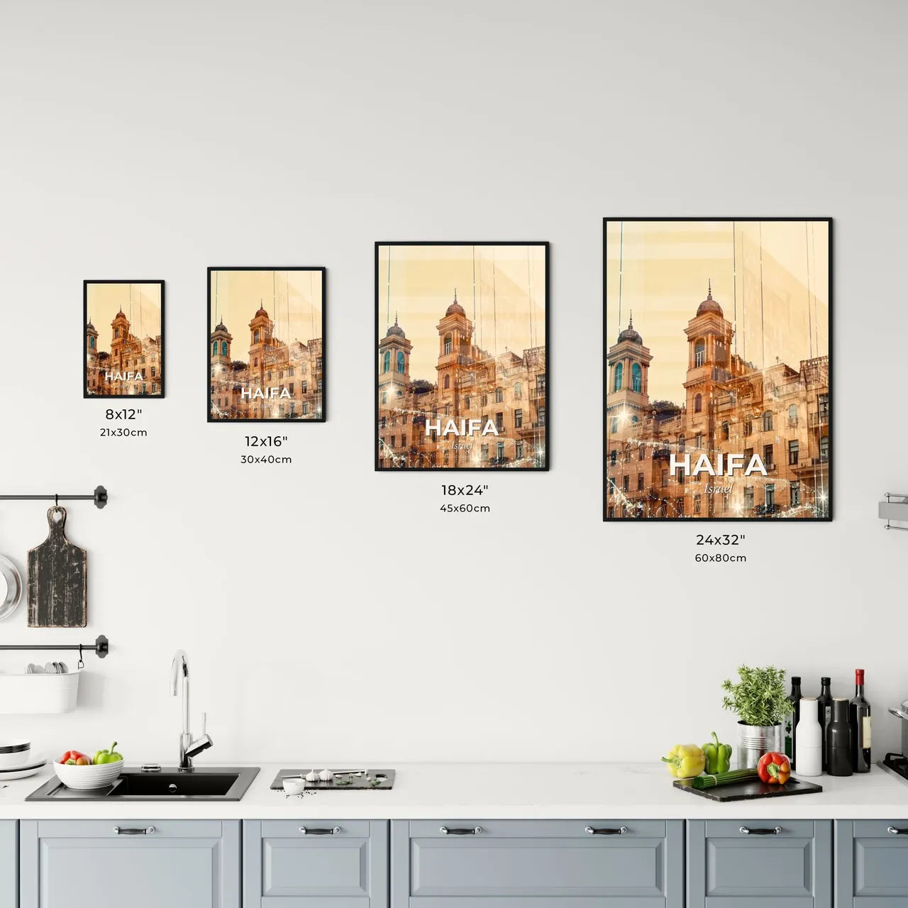 Haifa Skyline Composite Art Poster Office Art