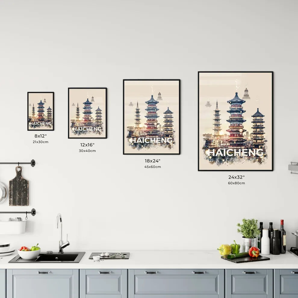 Haicheng Skyline Double Exposure Poster Art Office Art
