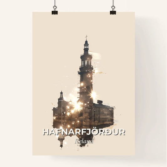 Hafnarfjörður Skyline Double Exposure Silhouette Poster Poster