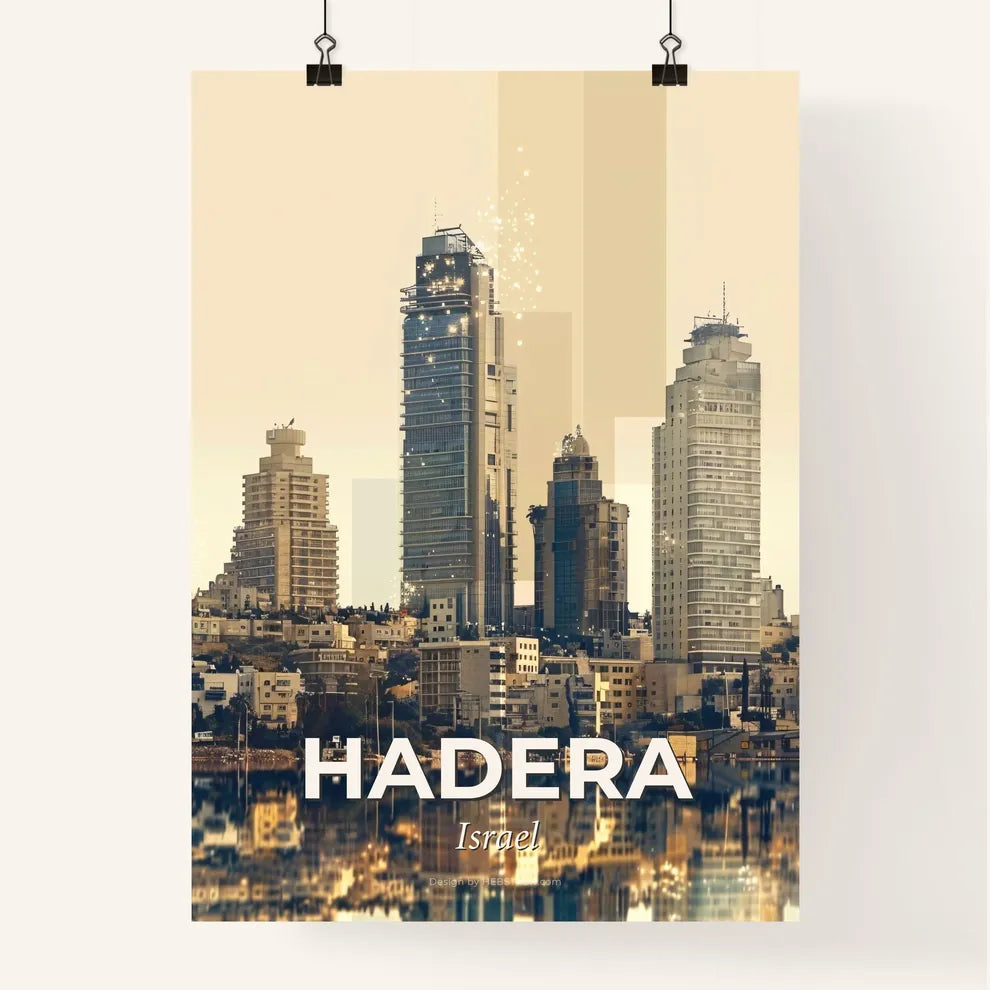 Hadera Skyline Art Poster Local Heritage Vibrancy Poster