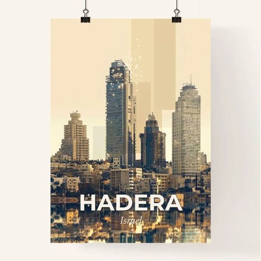 Hadera Skyline Art Poster Local Heritage Vibrancy Poster
