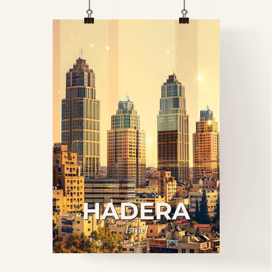 Hadera Skyline Sunrise Local Iconic Landmark Poster Poster