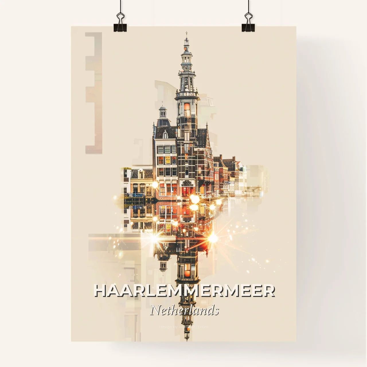 Haarlemmermeer City Skyline Composite Art Skyline Poster