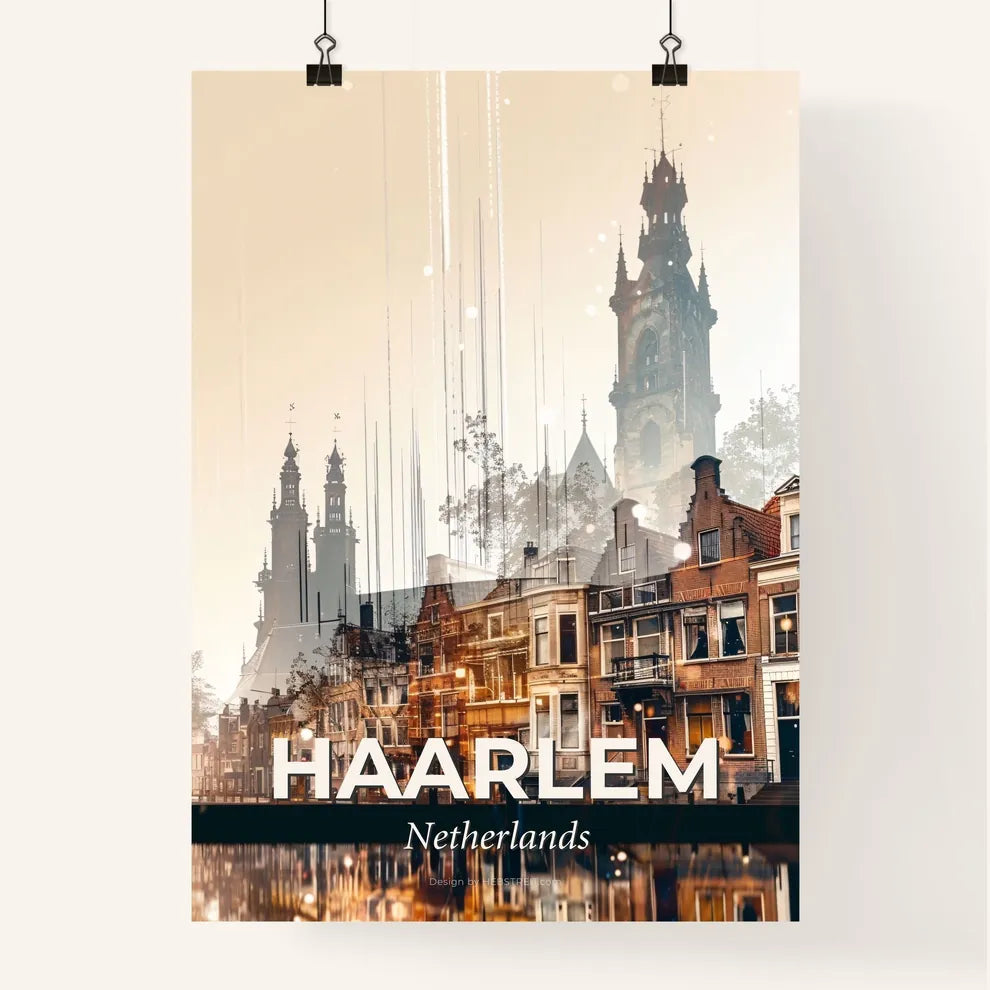 Haarlem City Print: Magical Skyline Art Poster