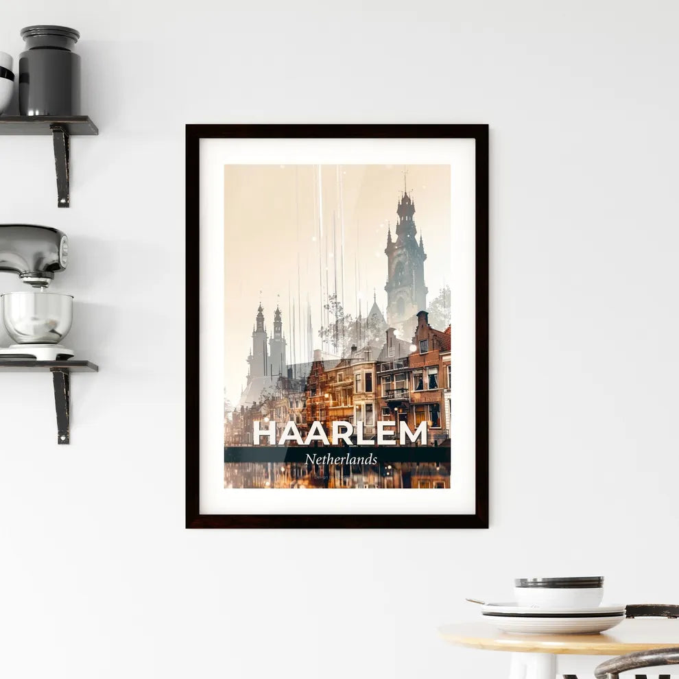 Haarlem City Print: Magical Skyline Art Framed Print