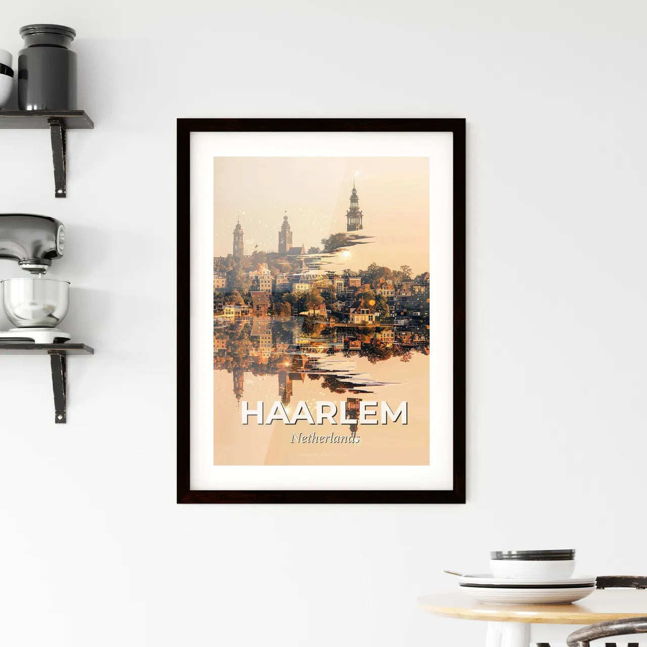 Haarlem Cityscape Poster Art with Local Flair Framed Print