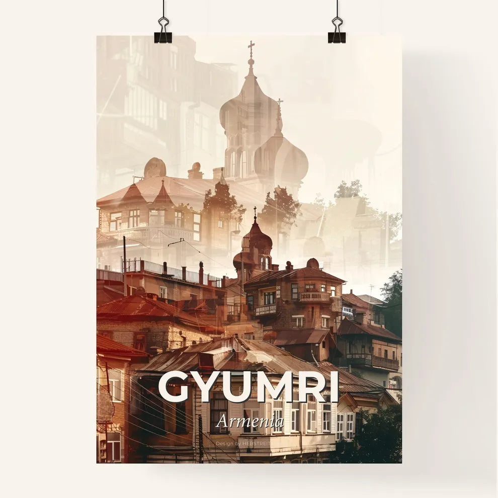 Art Skyline Gyumri Armenia Silhouette Poster Poster