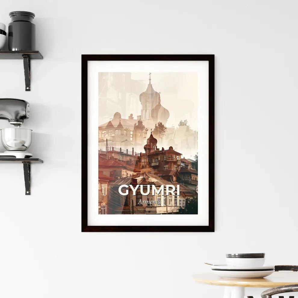 Art Skyline Gyumri Armenia Silhouette Poster Framed Print