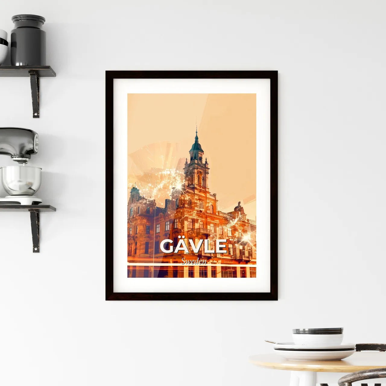 Gävle City Skyline Art Print Framed Print